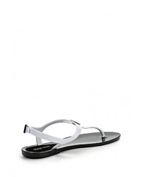 Белые резиновые сандалии на плоской подошве от Armani Jeans