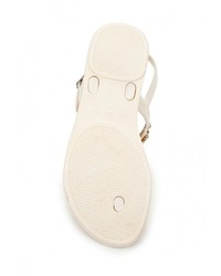 Белые резиновые сандалии на плоской подошве от Mixfeel