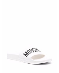 Мужские белые резиновые сандалии с принтом от Moschino