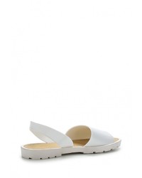 Белые сандалии на плоской подошве от Ella