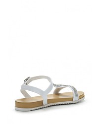 Белые сандалии на плоской подошве от Spot On
