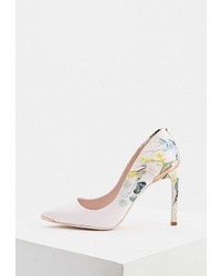 Белые сатиновые туфли с цветочным принтом от Ted Baker London