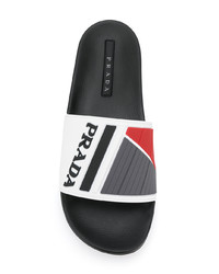 Мужские белые сланцы от Prada