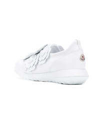 Женские белые слипоны из плотной ткани от Moncler