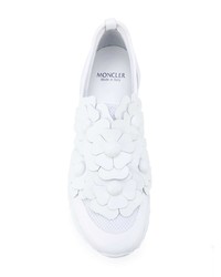 Женские белые слипоны из плотной ткани от Moncler