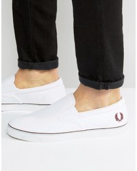 Мужские белые слипоны из плотной ткани от Fred Perry