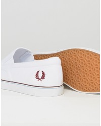 Мужские белые слипоны из плотной ткани от Fred Perry