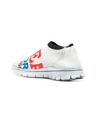 Мужские белые слипоны с принтом от Maison Margiela