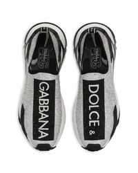 Мужские белые слипоны с украшением от Dolce & Gabbana
