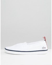 Мужские белые слипоны от Lacoste