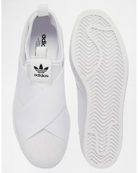 Женские белые слипоны от adidas