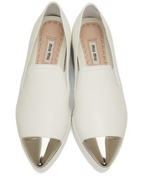 Женские белые слипоны от Miu Miu