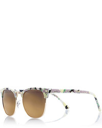 Белые солнцезащитные очки с цветочным принтом