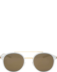 Женские белые солнцезащитные очки от Mykita