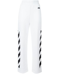 Белые спортивные штаны с принтом