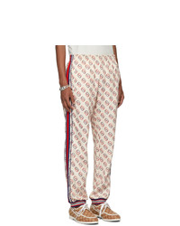 Мужские белые спортивные штаны с принтом от Gucci