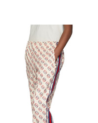 Мужские белые спортивные штаны с принтом от Gucci