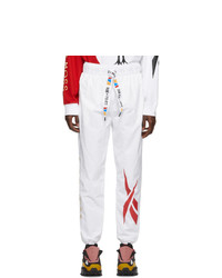 Мужские белые спортивные штаны с принтом от Reebok By Pyer Moss