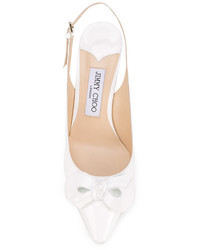 Белые туфли с украшением от Jimmy Choo