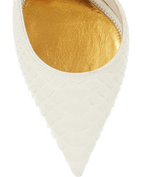 Белые туфли со змеиным рисунком от Tom Ford