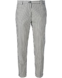Белые узкие брюки в вертикальную полоску от Mauro Grifoni