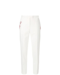 Белые узкие брюки с украшением от Ermanno Scervino