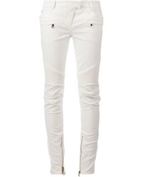 Белые узкие брюки от Balmain