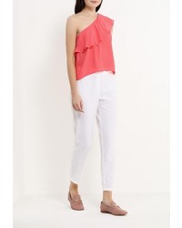 Белые узкие брюки от Baon