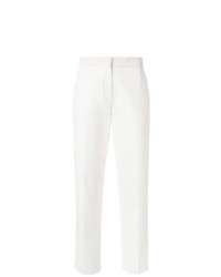 Белые узкие брюки от Moncler