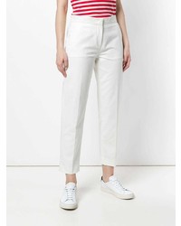 Белые узкие брюки от Moncler