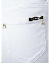 Белые хлопковые джинсы скинни от Philipp Plein