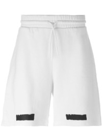 Мужские белые хлопковые шорты в горизонтальную полоску от Off-White
