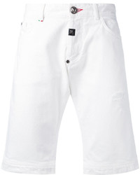 Мужские белые хлопковые шорты от Philipp Plein