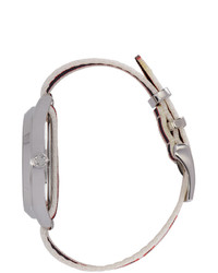 Мужские белые часы из плотной ткани от Gucci