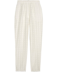 Женские белые шелковые брюки-галифе от Zimmermann
