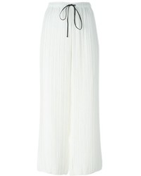 Женские белые шелковые брюки со складками от ADAM by Adam Lippes