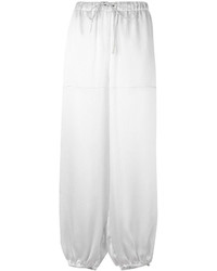 Женские белые шелковые брюки от Emporio Armani