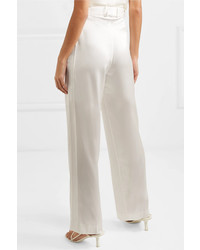 Женские белые шелковые классические брюки от Michael Lo Sordo