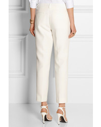 Белые шелковые узкие брюки от Fendi