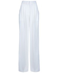 Белые шелковые широкие брюки от Chloé