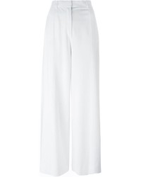 Белые шелковые широкие брюки от Givenchy
