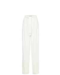 Белые шелковые широкие брюки от Liya