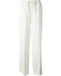 Белые шелковые широкие брюки от P.A.R.O.S.H.