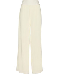 Белые шелковые широкие брюки от Thakoon