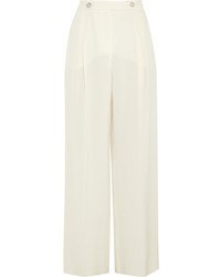 Белые шелковые широкие брюки от Valentino