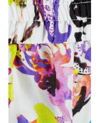 Женские белые шелковые шорты с цветочным принтом от Etro
