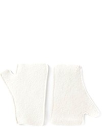 Женские белые шерстяные перчатки