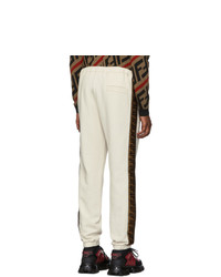 Мужские белые шерстяные спортивные штаны от Fendi