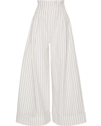 Белые широкие брюки в вертикальную полоску от Jacquemus