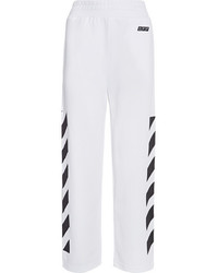 Белые широкие брюки с принтом от Off-White